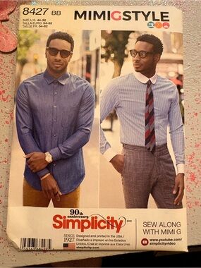 BN UNCUT SIMPLICITY 8427 BB MENS SEWING PATTERNS SHIRTS